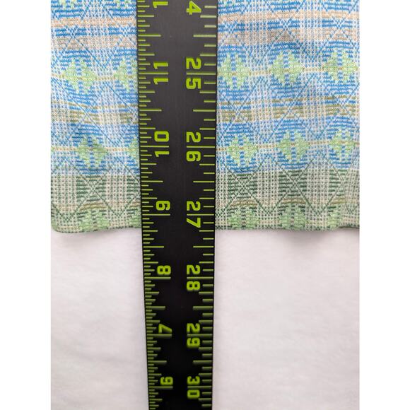 St Croix Vintage Mens Polo Shirt Size Medium Green Blue Geometric Knit - Picture 5 of 7